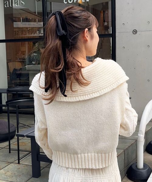 MAJESTIC LEGON（マジェスティックレゴン）の「ケーブルジップニット（ニット/セーター・レディース・チャコールグレー/ブルー/アイボリー/ダークグレー・MEDIUM）」の13枚目の写真