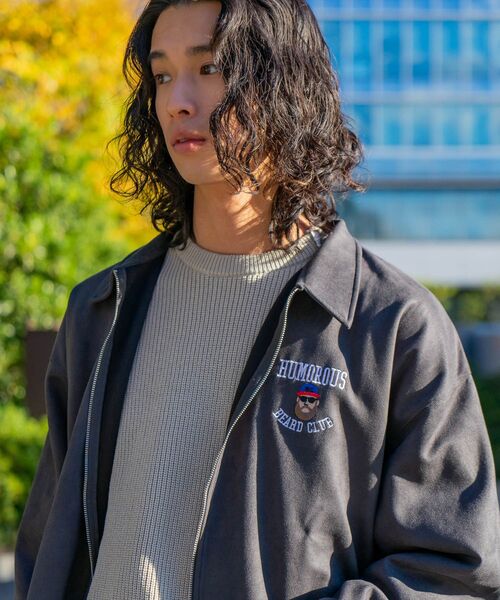 UNIIT（ユニット）の「【UNIIT/ユニット】フェイクスエード　 ワンポイント刺繍　 フルジップブルゾン　コーチジャケット（ブルゾン・メンズ・チャコールグレー/アイボリー/ブラウン・LARGE/MEDIUM）」の15枚目の写真