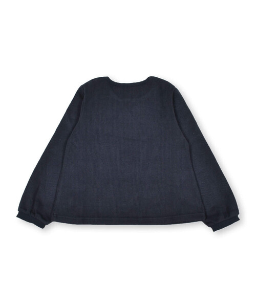 BeBe（ベベ）の「ダブルフェイスクロスステッチトレーナー(90~140cm)（スウェット・キッズ・ネイビー/オフホワイト・120cm/110cm/140cm/100cm/130cm/90cm）」の7枚目の写真