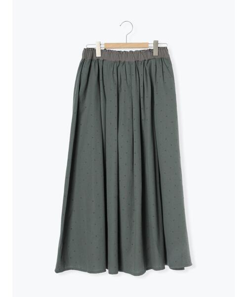 Samansa Mos2(サマンサ モスモス)の「フラワー柄フロッキープリントスカート(スカート・レディース・グリーン/キナリ/ブラック・F)」の1枚目の写真