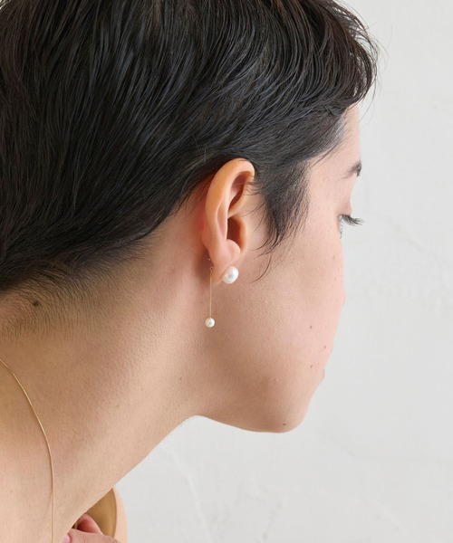 K10】ダブル淡水パールピアス（ピアス（両耳用））｜JUPITER