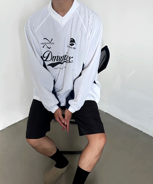 Theater code（シアターコード）の「▲sporty v neck pullover / スポーティー Ｖネック プルオーバー（スウェット・メンズ・ホワイト/ブルー/ブラック・2/3）」の7枚目の写真