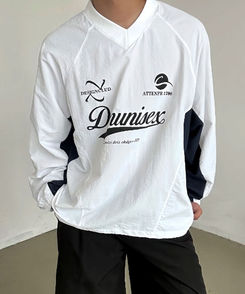 Theater code（シアターコード）の「▲sporty v neck pullover / スポーティー Ｖネック プルオーバー（スウェット・メンズ・ホワイト/ブルー/ブラック・2/3）」の4枚目の写真