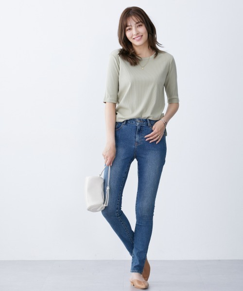 slattgir（スラットジール）の「高身長　すごのびストレッチデニムスキニーパンツ（股下８４ｃｍ）　（トールサイズ）（デニムパンツ・レディース・ネイビー/ブラック/ネイビー系・96/80/76/88/64/84/73/104/67/70）」の4枚目の写真