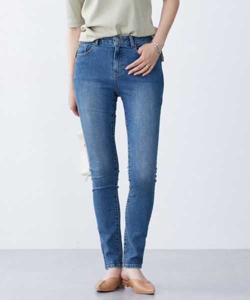 slattgir（スラットジール）の「高身長　すごのびストレッチデニムスキニーパンツ（股下８４ｃｍ）　（トールサイズ）（デニムパンツ・レディース・ネイビー/ブラック/ネイビー系・96/80/76/88/64/84/73/104/67/70）」の5枚目の写真