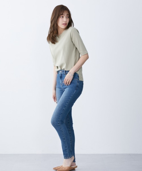 slattgir（スラットジール）の「高身長　すごのびストレッチデニムスキニーパンツ（股下８４ｃｍ）　（トールサイズ）（デニムパンツ・レディース・ネイビー/ブラック/ネイビー系・96/80/76/88/64/84/73/104/67/70）」の6枚目の写真