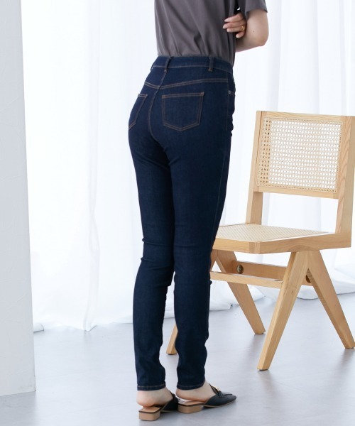セール】高身長 すごのびストレッチデニムスキニーパンツ（股下