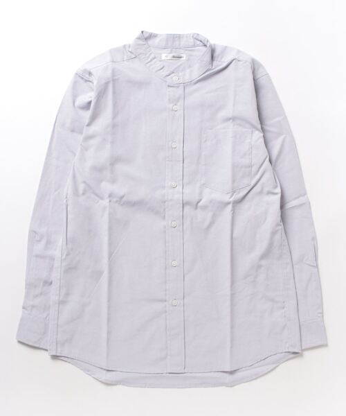 STYLEBLOCK（スタイルブロック）の「オックスバンドカラー長袖シャツ（シャツ/ブラウス・メンズ・ネイビー/ホワイト/ライトグレー・M/L/LL）」の6枚目の写真