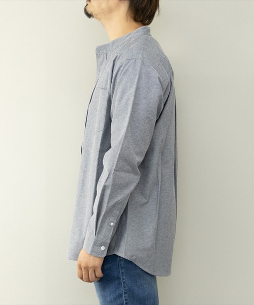 STYLEBLOCK（スタイルブロック）の「オックスバンドカラー長袖シャツ（シャツ/ブラウス・メンズ・ネイビー/ホワイト/ライトグレー・M/L/LL）」の8枚目の写真