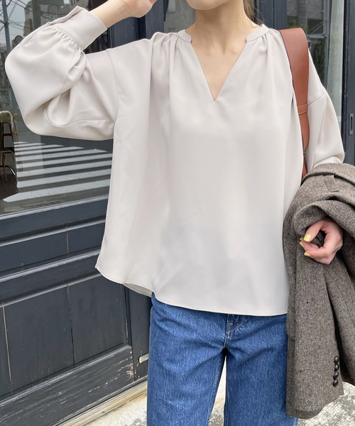 Spick & Span スキッパーブラウス タックスリーブスキッパーブラウス（シャツ／ブラウス）｜Spick