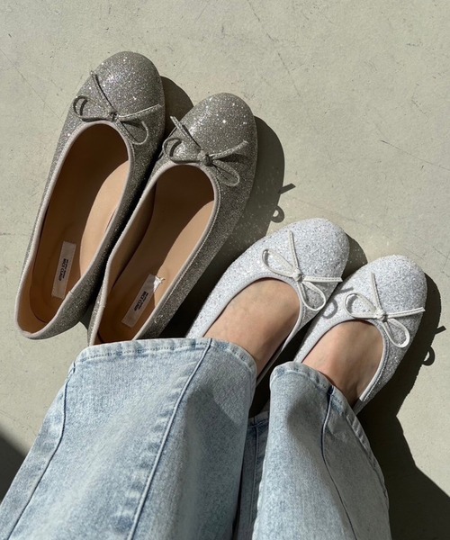 one after another NICE CLAUP（ワンアフターアナザーナイスクラップ）の「ヒールアップバレーシューズ【ホワイト/ピンク】（バレエシューズ・レディース・ピンク/ホワイト・LARGE/X-LARGE/SMALL/MEDIUM）」の12枚目の写真