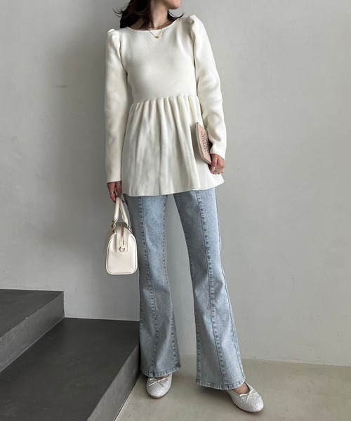 one after another NICE CLAUP（ワンアフターアナザーナイスクラップ）の「ヒールアップバレーシューズ【ホワイト/ピンク】（バレエシューズ・レディース・ピンク/ホワイト・LARGE/X-LARGE/SMALL/MEDIUM）」の14枚目の写真