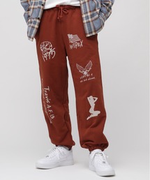 AVIREX(ABbNX)́sWEBtSTENCIL PRINT SWEAT PANTS / XeV vg XEFbgpc / AVIREX / ABbNX(XEFbgpc)