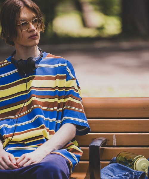 BEAMS（ビームス）の「BEAMS / マルチボーダー Tシャツ（Tシャツ/カットソー・メンズ・ブラック/ブルー/ブラウン系その他4・L/M/S/XL）」の5枚目の写真