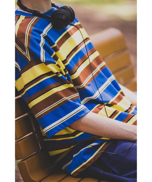 BEAMS（ビームス）の「BEAMS / マルチボーダー Tシャツ（Tシャツ/カットソー・メンズ・ブラック/ブルー/ブラウン系その他4・L/M/S/XL）」の6枚目の写真