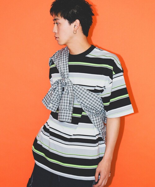 BEAMS（ビームス）の「BEAMS / マルチボーダー Tシャツ（Tシャツ/カットソー・メンズ・ブラック/ブルー/ブラウン系その他4・L/M/S/XL）」の13枚目の写真