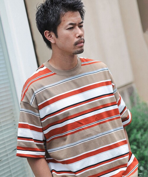 BEAMS（ビームス）の「BEAMS / マルチボーダー Tシャツ（Tシャツ/カットソー・メンズ・ブラック/ブルー/ブラウン系その他4・L/M/S/XL）」の18枚目の写真