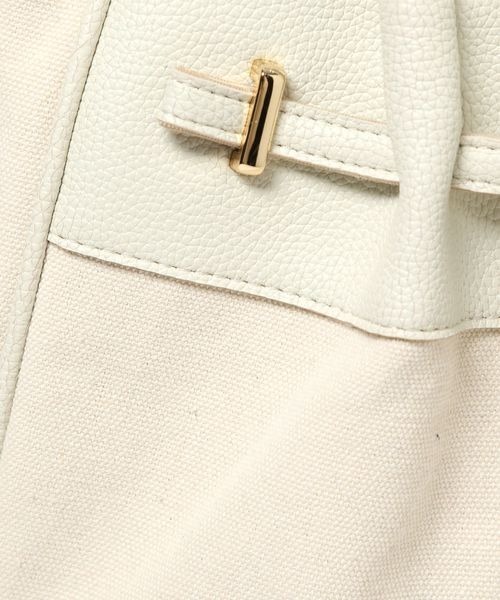 mysty woman(ミスティウーマン)の「レザー×キャンバスBAG 102096(トートバッグ・レディース・ブラック系その他/ブラック/オフホワイト/ブラック系その他2・FREE)」の18枚目の写真