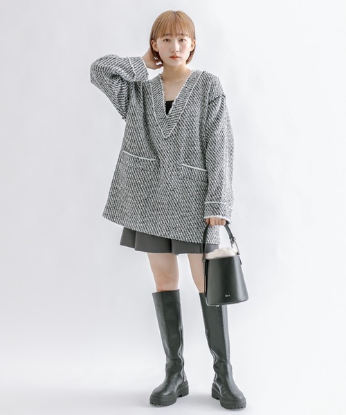 mline（エムライン）の「[mline]ツイードプルオーバー（ニット/セーター・レディース・ブラック/アイボリー/ブラック系その他・FREE）」の20枚目の写真