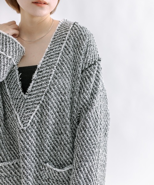mline（エムライン）の「[mline]ツイードプルオーバー（ニット/セーター・レディース・ブラック/アイボリー/ブラック系その他・FREE）」の12枚目の写真