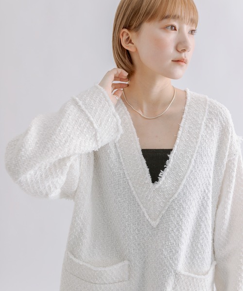 mline（エムライン）の「[mline]ツイードプルオーバー（ニット/セーター・レディース・ブラック/アイボリー/ブラック系その他・FREE）」の22枚目の写真