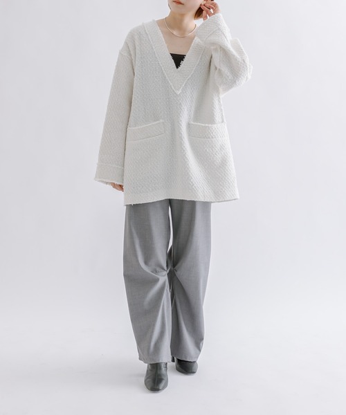 mline（エムライン）の「[mline]ツイードプルオーバー（ニット/セーター・レディース・ブラック/アイボリー/ブラック系その他・FREE）」の18枚目の写真