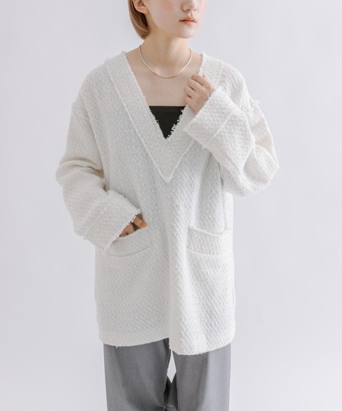 mline（エムライン）の「[mline]ツイードプルオーバー（ニット/セーター・レディース・ブラック/アイボリー/ブラック系その他・FREE）」の14枚目の写真