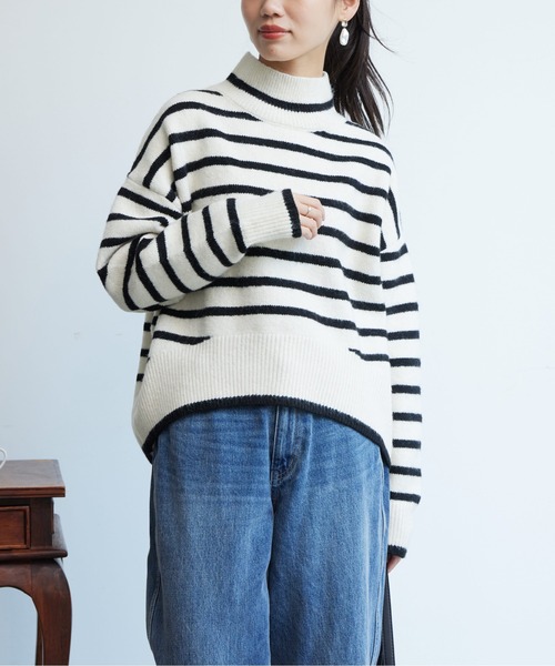 Chez toi（シェトワ）の「BACKスリットハイネックプルオーバー2（ニット/セーター・レディース・グレー/アイボリー/ピンク/オフホワイト・FREE）」の18枚目の写真