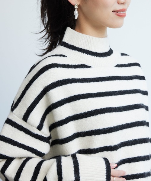 Chez toi（シェトワ）の「BACKスリットハイネックプルオーバー2（ニット/セーター・レディース・グレー/アイボリー/ピンク/オフホワイト・FREE）」の6枚目の写真