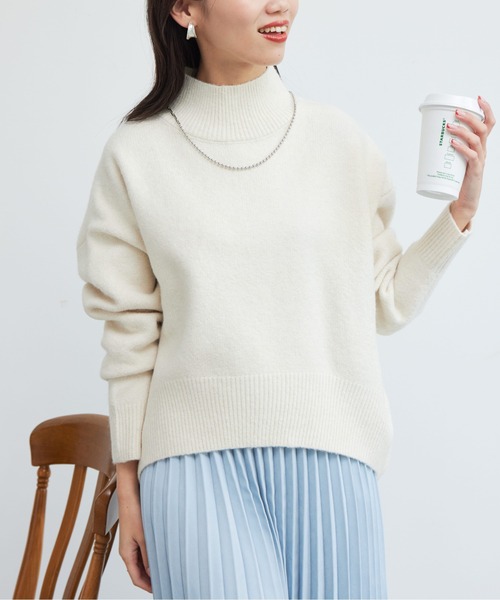 Chez toi（シェトワ）の「BACKスリットハイネックプルオーバー2（ニット/セーター・レディース・グレー/アイボリー/ピンク/オフホワイト・FREE）」の20枚目の写真