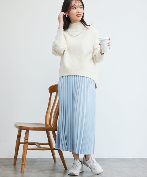 Chez toi（シェトワ）の「BACKスリットハイネックプルオーバー2（ニット/セーター・レディース・グレー/アイボリー/ピンク/オフホワイト・FREE）」の14枚目の写真