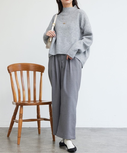 Chez toi（シェトワ）の「BACKスリットハイネックプルオーバー2（ニット/セーター・レディース・グレー/アイボリー/ピンク/オフホワイト・FREE）」の15枚目の写真
