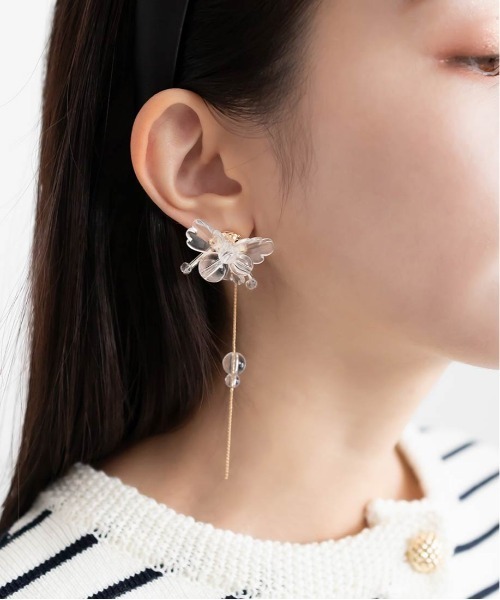 RANDA（ランダ）の「2WAYフラワーピアス（ピアス（両耳用）・レディース・ピンク/クリア・FREE）」の9枚目の写真