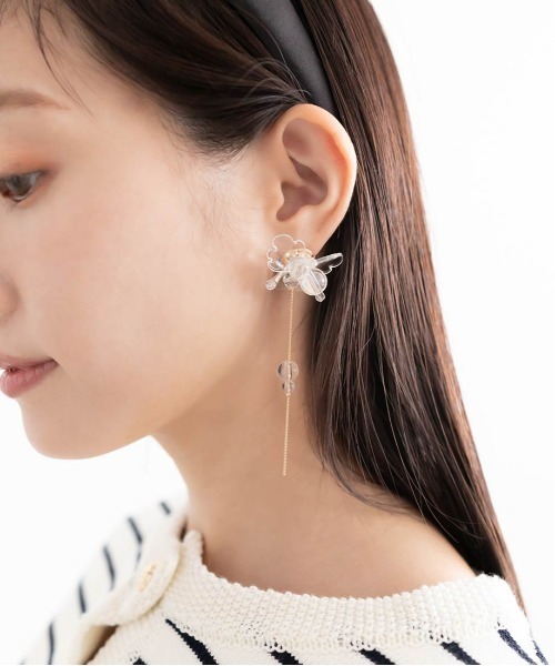 RANDA（ランダ）の「2WAYフラワーピアス（ピアス（両耳用）・レディース・ピンク/クリア・FREE）」の8枚目の写真