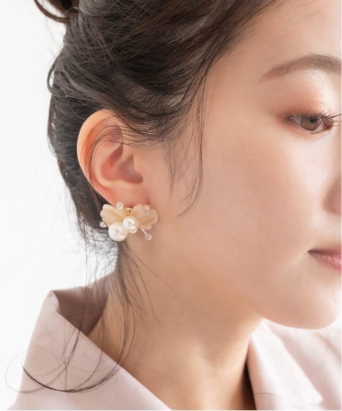RANDA（ランダ）の「2WAYフラワーピアス（ピアス（両耳用）・レディース・ピンク/クリア・FREE）」の6枚目の写真