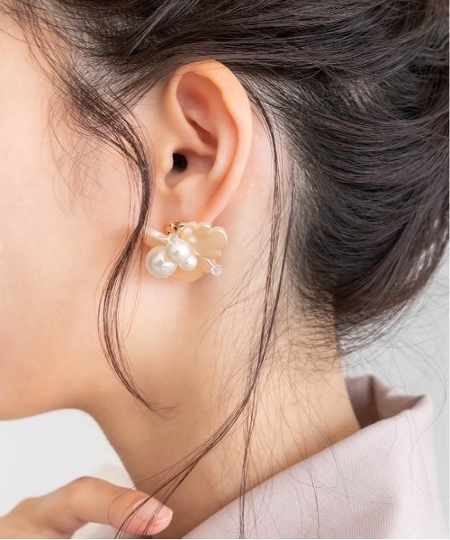 RANDA（ランダ）の「2WAYフラワーピアス（ピアス（両耳用）・レディース・ピンク/クリア・FREE）」の7枚目の写真