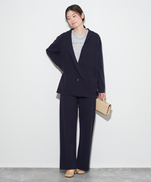 美品Plage✨ミラノリブニットジャケット　カシミヤ混　ダブル　テーラード セール】《追加》ミラノリブニットジャケット（ニット/セーター