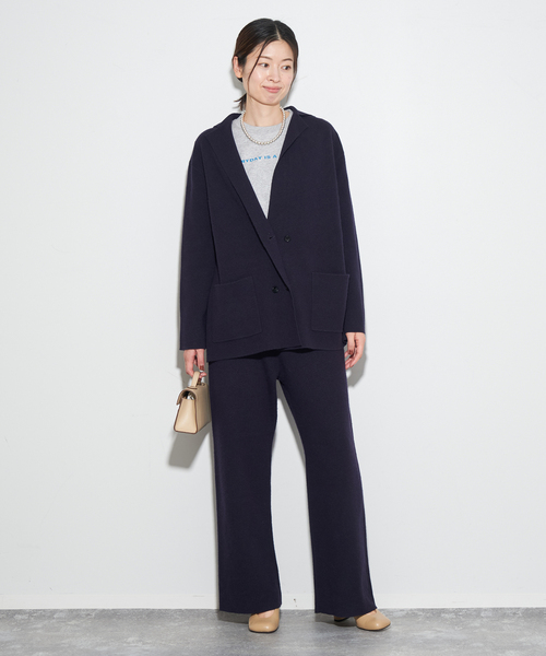 美品Plage✨ミラノリブニットジャケット　カシミヤ混　ダブル　テーラード セール】《追加》ミラノリブニットジャケット（ニット/セーター