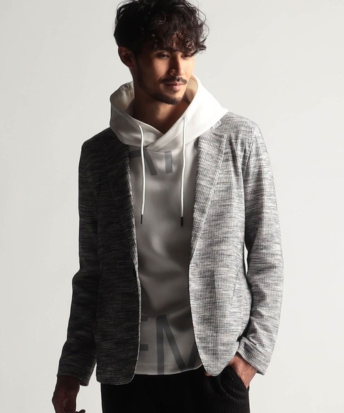 【セール】ハニカムジャガードラペルジャケット（その他アウター）｜NICOLE CLUB FOR MEN（ニコルクラブフォーメン）