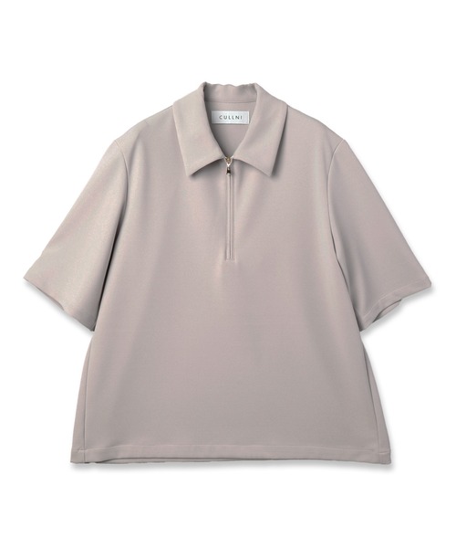 CULLNI(クルニ)の「24-SS-049 / Stretch Georgette ZIp Up Polo Shirt(ポロシャツ・メンズ・ラベンダー/ブラック/ライトグレー/ホワイト・1/2/0)」の8枚目の写真