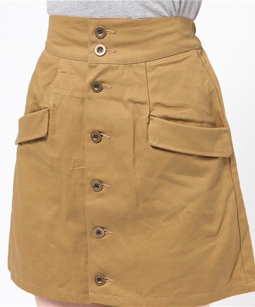 WEGO（ウィゴー）の「WEGO/前ボタンミニスカート（スカート・レディース・カーキ/インディゴブルー/レッド/ベージュ・FREE）」の8枚目の写真