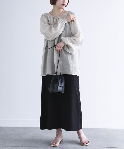 n'OrLABEL(ノアールレーベル)の「『前後2WAYリボンシアーブラウス』(シャツ/ブラウス・レディース・ライトグレー/ブラック/アイボリー・2/1)」の22枚目の写真