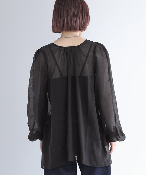 n'OrLABEL(ノアールレーベル)の「『前後2WAYリボンシアーブラウス』(シャツ/ブラウス・レディース・ライトグレー/ブラック/アイボリー・2/1)」の21枚目の写真