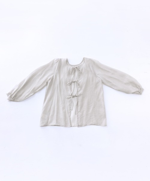 n'OrLABEL(ノアールレーベル)の「『前後2WAYリボンシアーブラウス』(シャツ/ブラウス・レディース・ライトグレー/ブラック/アイボリー・2/1)」の11枚目の写真
