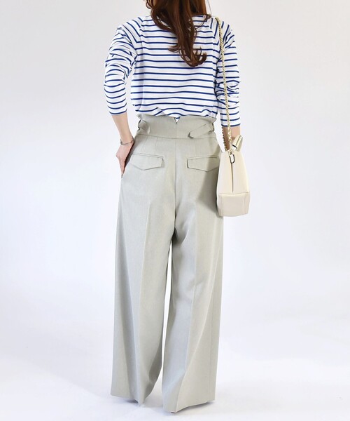 quaranciel（カランシエル）の「quaranciel:〈洗濯機可能〉ラウンドネック ボーダー カットソー（Tシャツ/カットソー・レディース・ブルー/ブラック/オフホワイト・ONE SIZE）」の18枚目の写真