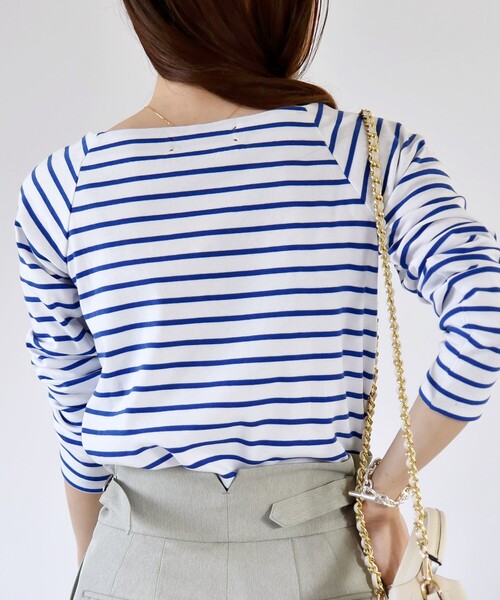 SHIPS for women / シップスウィメン quaranciel:〈洗濯機可能〉ラウンドネック ボーダー カットソー quaranciel:〈洗濯機可能〉ラウンドネック ボーダー カットソー