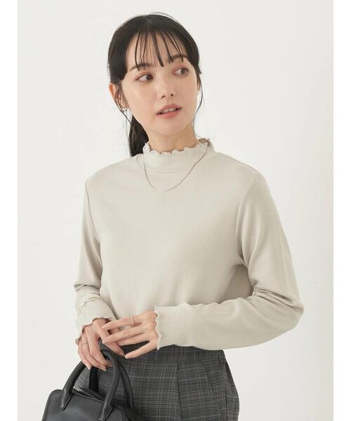 earth music&ecology（アースミュージックアンドエコロジー）の「テレコリブメローハイネックインナー（インナーウェア/肌着・レディース・オフホワイト/ライトグレー/ライトイエロー/コーラル/ライラック/サックスブルー・FREE）」の14枚目の写真