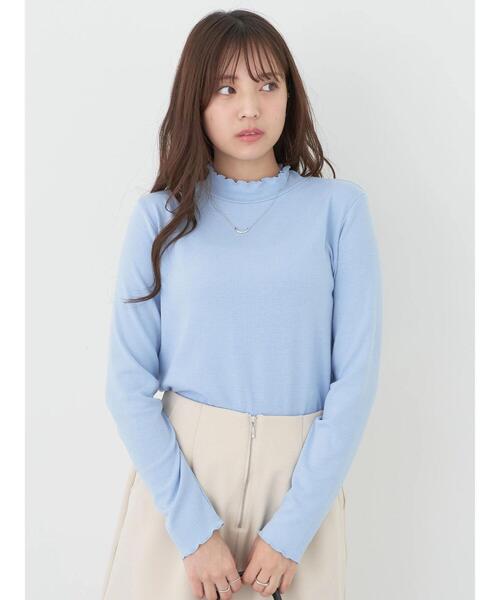 earth music&ecology（アースミュージックアンドエコロジー）の「テレコリブメローハイネックインナー（インナーウェア/肌着・レディース・オフホワイト/ライトグレー/ライトイエロー/コーラル/ライラック/サックスブルー・FREE）」の16枚目の写真