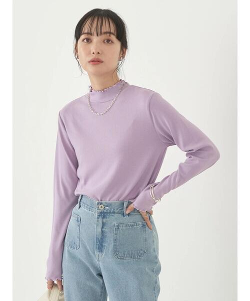 earth music&ecology（アースミュージックアンドエコロジー）の「テレコリブメローハイネックインナー（インナーウェア/肌着・レディース・オフホワイト/ライトグレー/ライトイエロー/コーラル/ライラック/サックスブルー・FREE）」の17枚目の写真