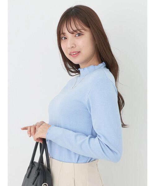 earth music&ecology（アースミュージックアンドエコロジー）の「テレコリブメローハイネックインナー（インナーウェア/肌着・レディース・オフホワイト/ライトグレー/ライトイエロー/コーラル/ライラック/サックスブルー・FREE）」の20枚目の写真